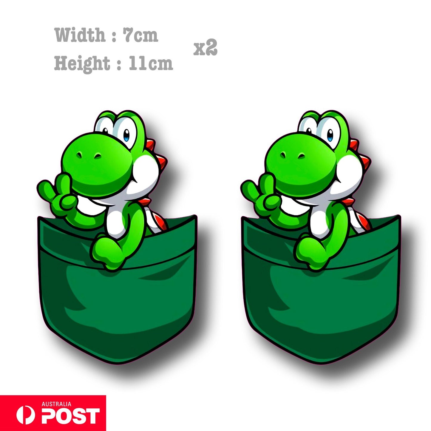 Super Mario - Yoshi Game Character in Pocket Funny Decal Sticker