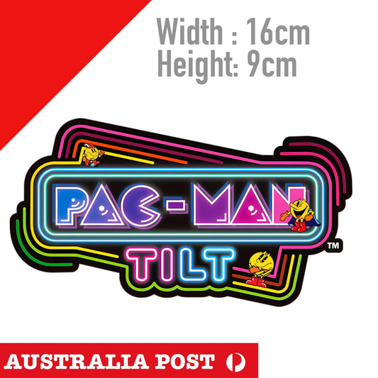 Pac-Man TILT Logo Vintage Game, game, Arcade, Sega Sticker