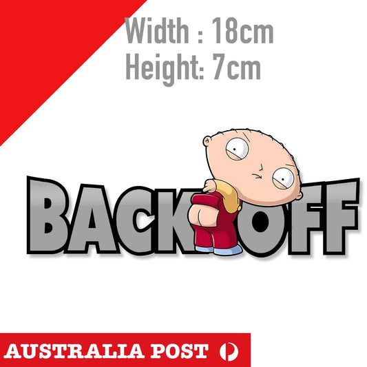 BACK OFF Sticker, Stewie Griffin Funny Rude Back Off Sticker