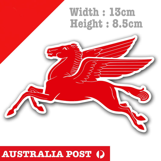 Mobil Pegasus Logo Left, Car , Oil, Sticker