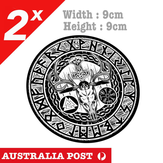 Odin Viking The Norse Shield , mythology badge Vinyl  Sticker