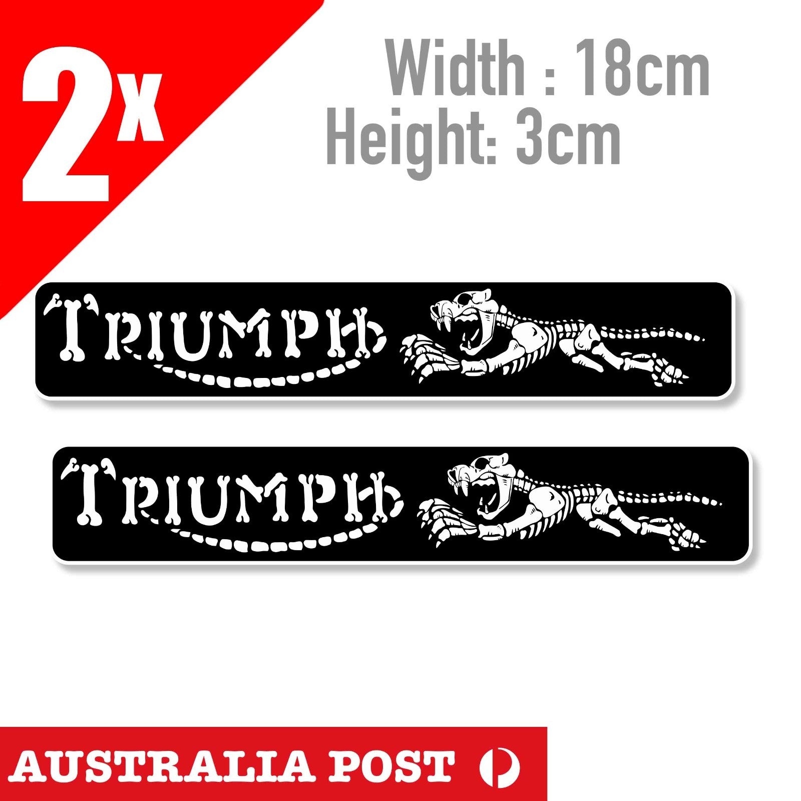 Triumph Motorcycle Skull Tiger Banner Sticker