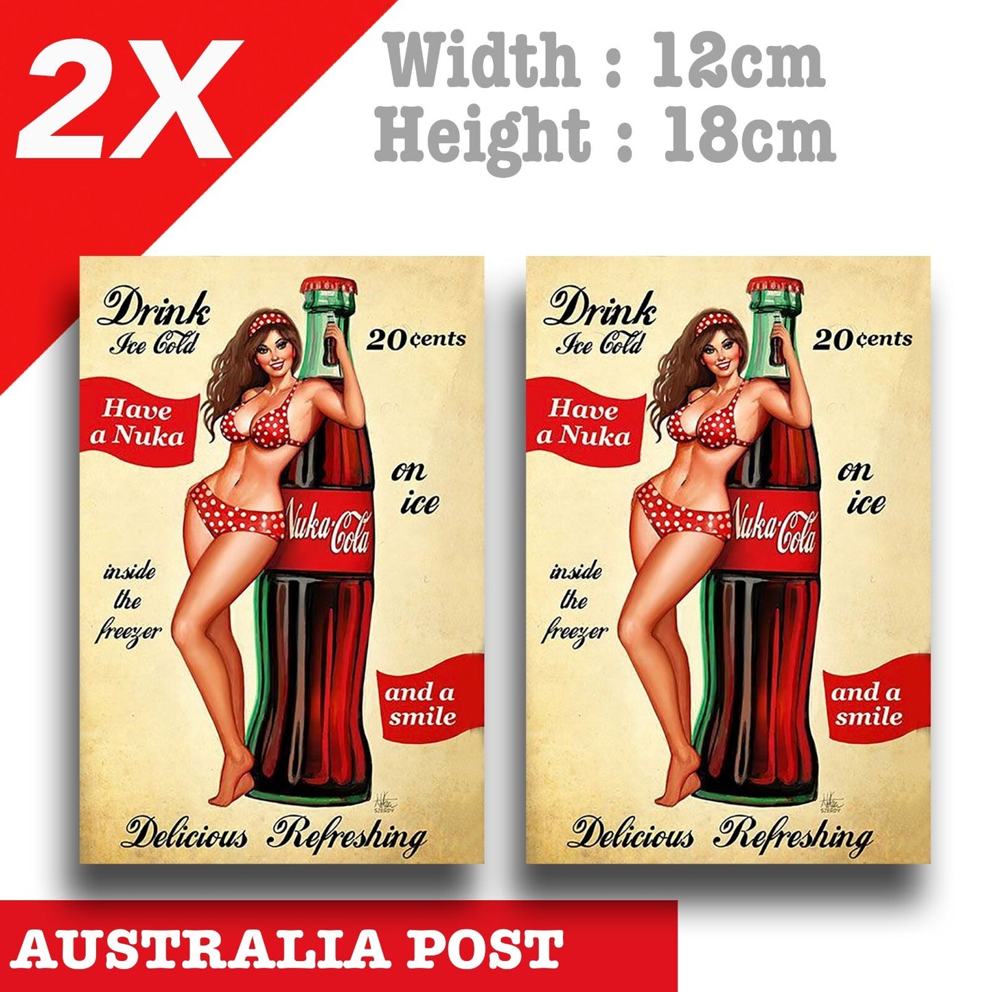 Coca Cola Bikini Vintage Pin up Girl Laptop , Car  Vinyl  Stickers