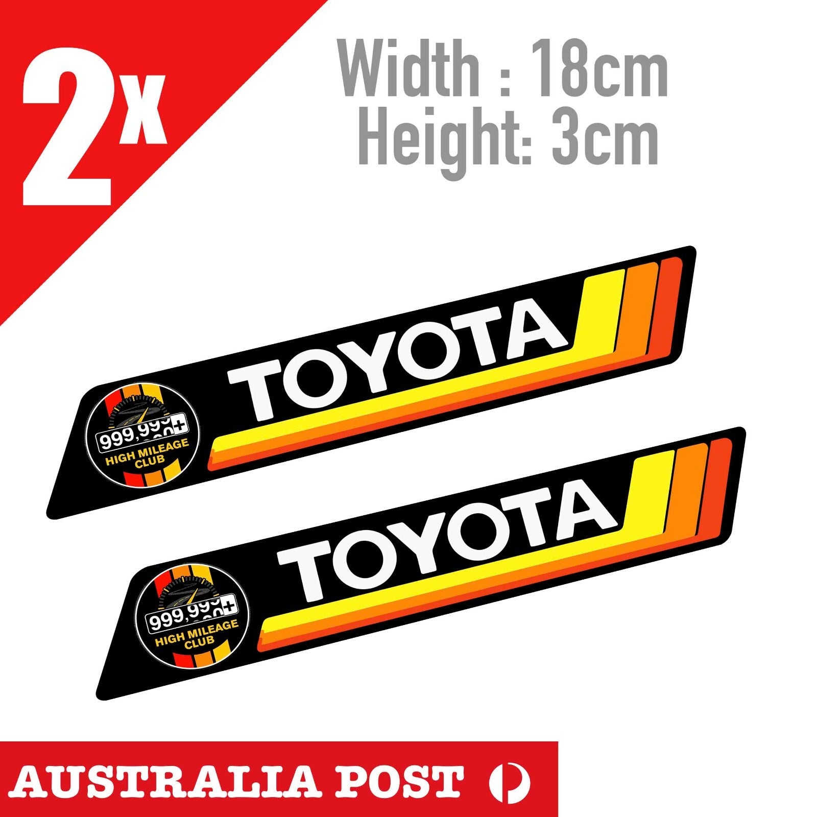 Toyota TRD Vintage HIGH MILEAGE CLUB 4x4 Hilux Off Road 4WD Vinyl Sticker