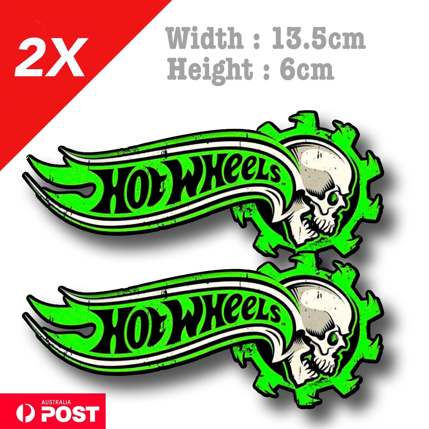 HOTWHEELS Skull with Flames, Motorcycle Tank Vinyl  Sticker