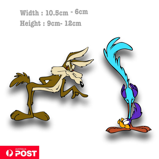Road Runner  Beep, Beep and Wile E Coyote Funny  Vinyl  Sticker