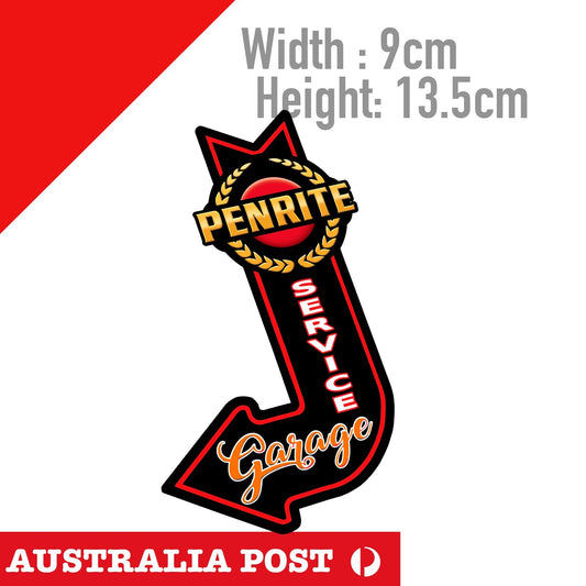 PENRITE OIL Logo Garage Service Arrow Sign, Vintage Sign Sticker