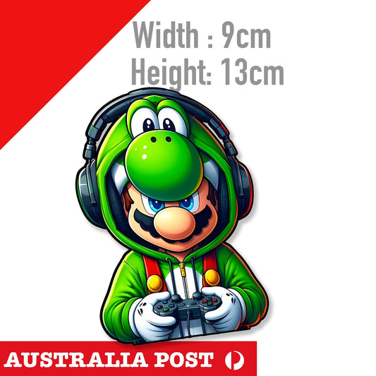 Super Mario Cart Gamer with YOSHI Hoodie Funny Game Sticker