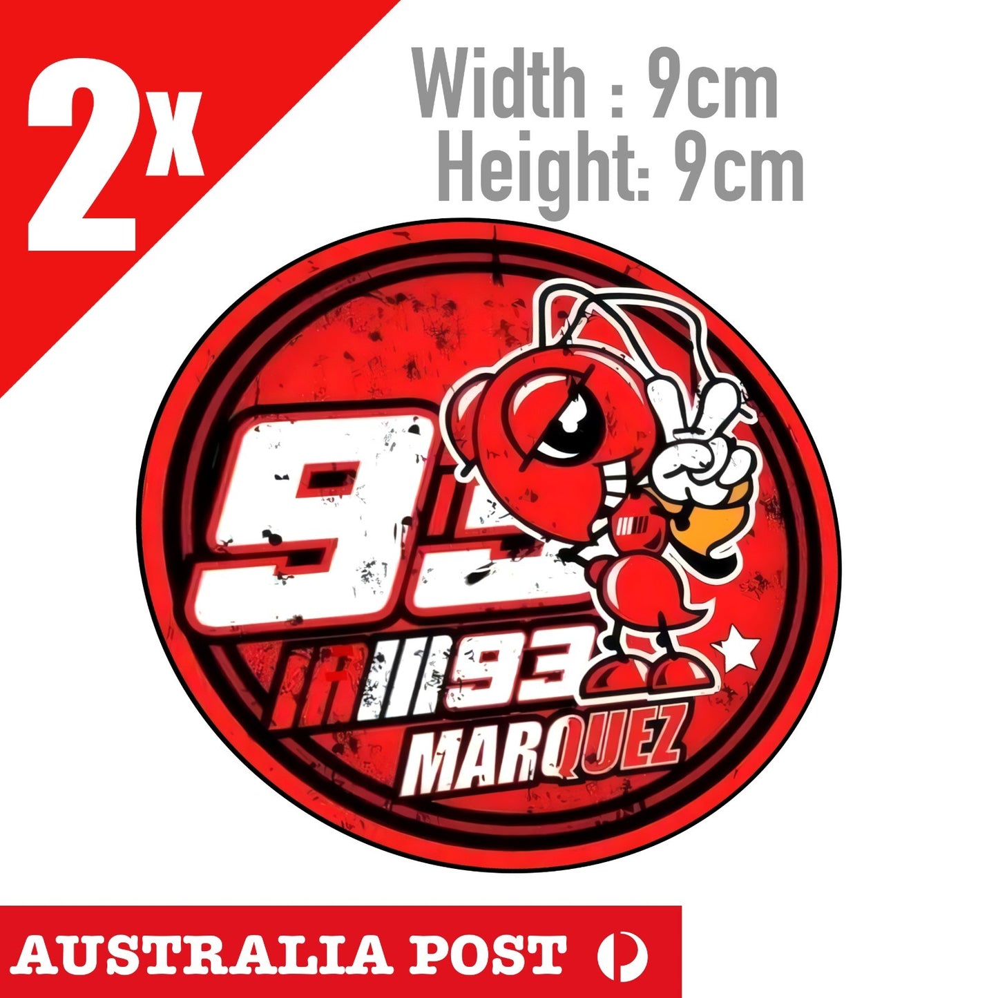 Marc Marquez 93 Motorcycle, MotoGP, Helmet  Logo Vinyl  Stickers