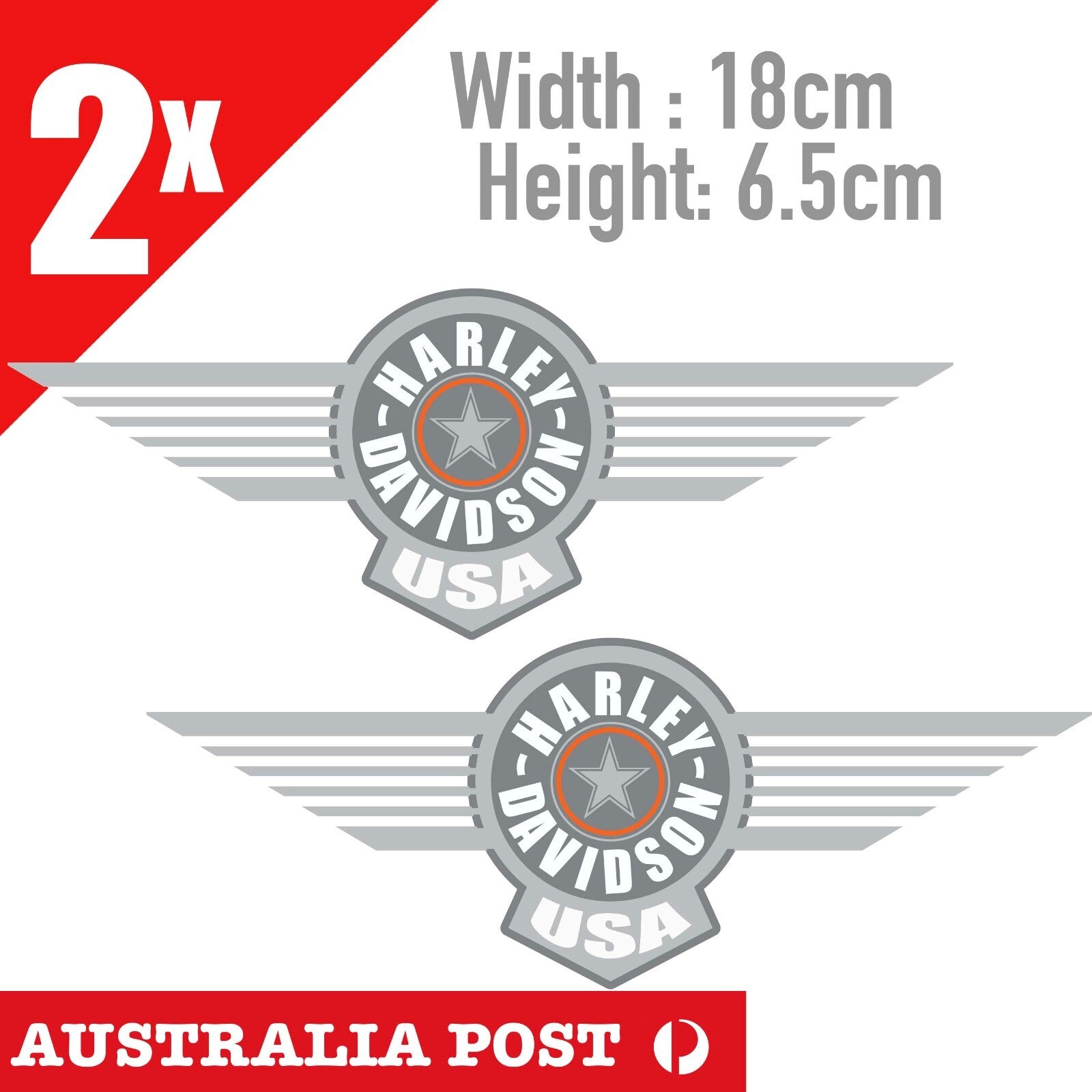 USA ROUND WING Logo, Harley Davidson Stickers