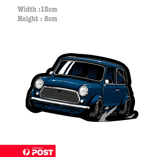 Blue Mini Cooper JDM Car  Sticker