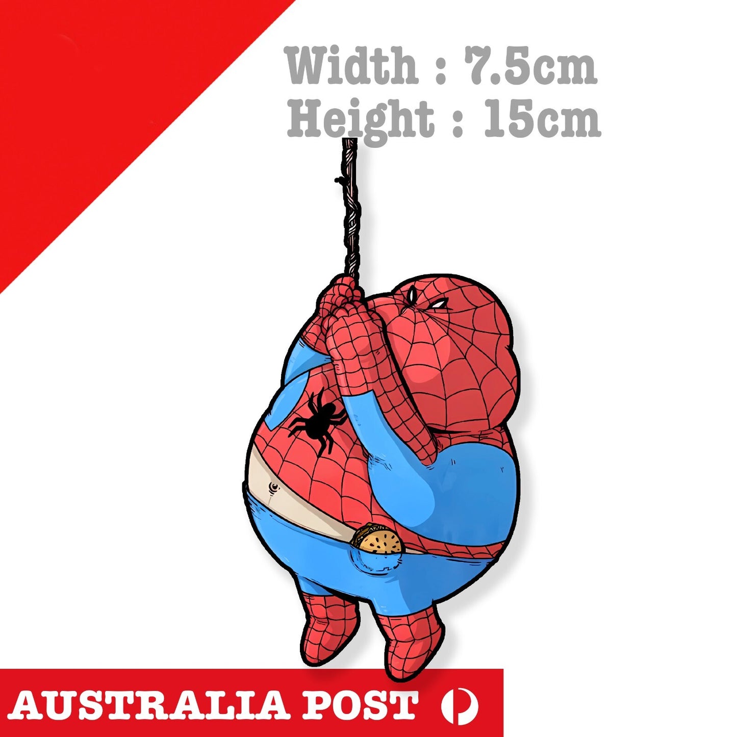 FAT Spiderman Hanging - Marvel Funny Hero Character, Car  Decal Sticker
