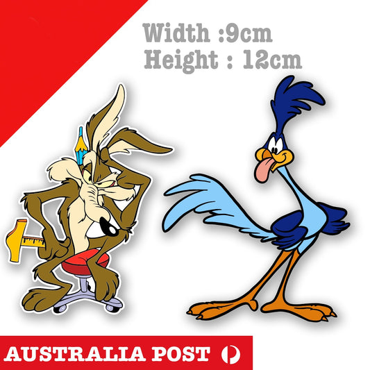 Road Runner and Wile E Coyote Funny  Vinyl  Stickers