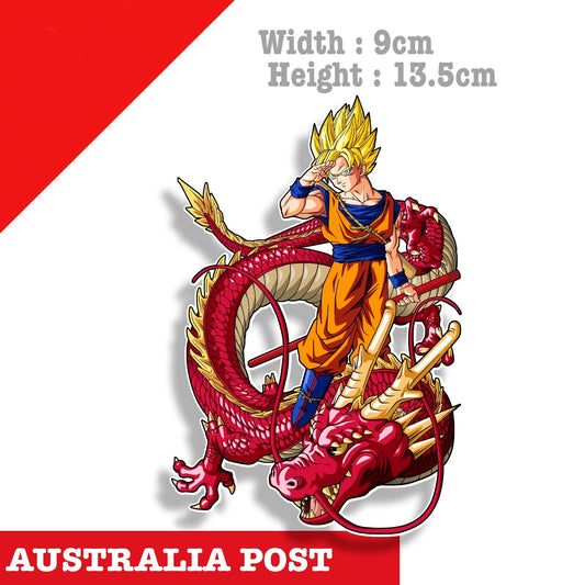 Son Goku from Dragon Ball Z, Red Dragon Laptop , Car Vinyl Sticker