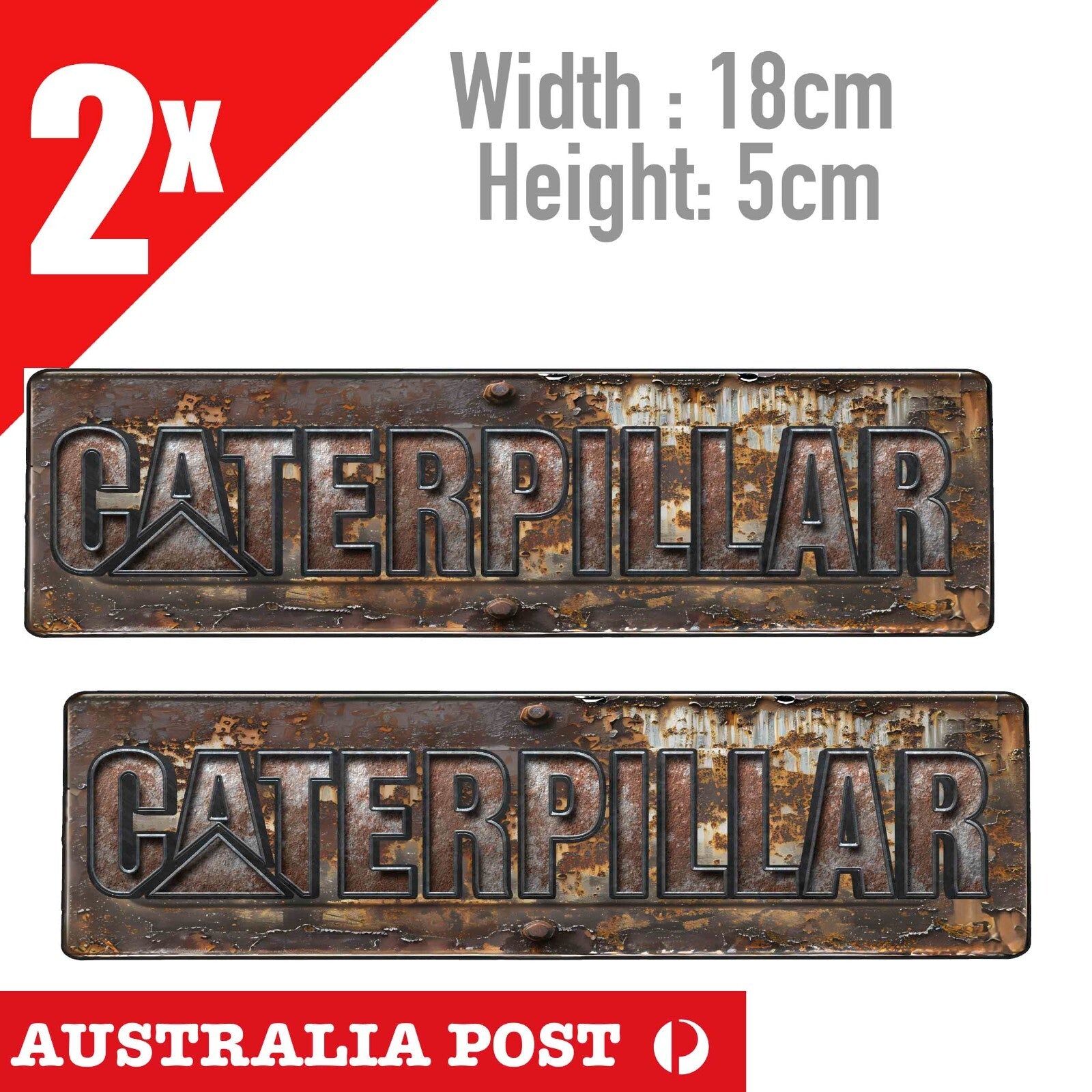 CATERPILLAR Rusted Damaged Sign Logo x2 Car Window Truck  Decal Sticker