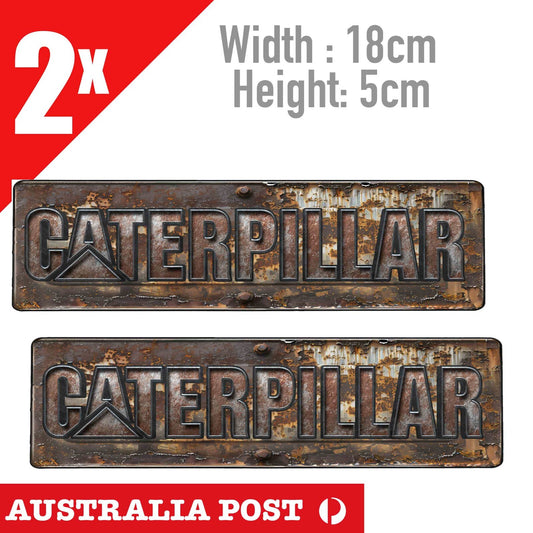 CATERPILLAR Rusted Damaged Sign Logo x2 Car Window Truck  Decal Sticker
