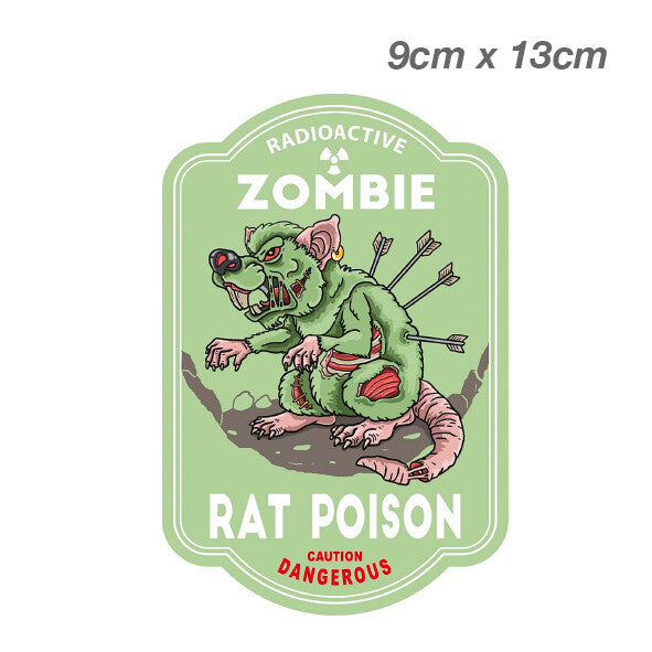 Radioactive Zombie Rat Laptop , Car  Decal Sticker 