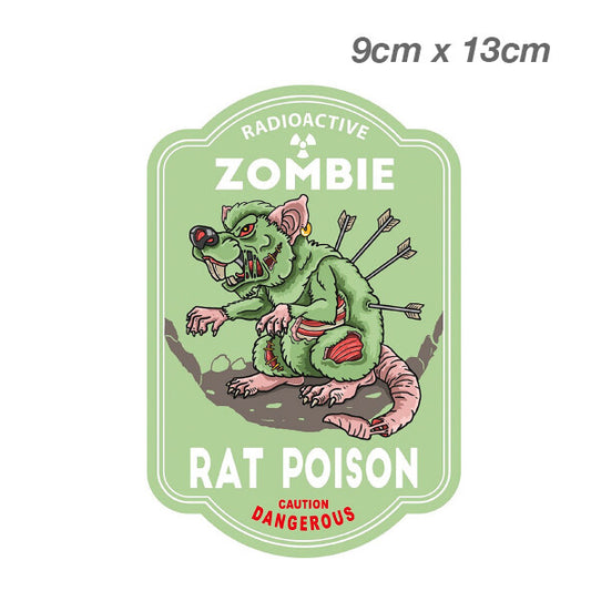 Radioactive Zombie Rat Laptop , Car  Decal Sticker 