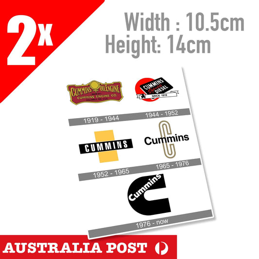 CUMMINS DISEL Engine Oil Logo History 2x Sticker