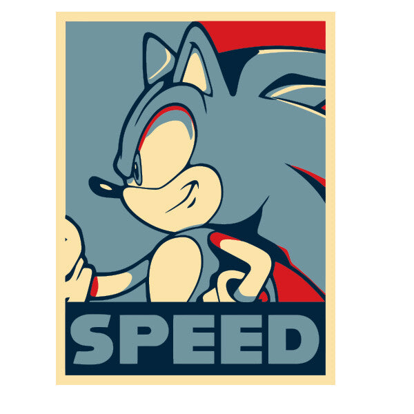 Sonic Speed Poster Laptop , Car  Decal Sticker 