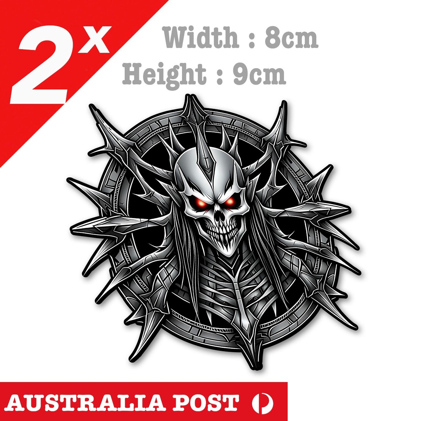 Evil Skull Badge , Motorcycle Helmet, Fuel Tank, Skull Sticker