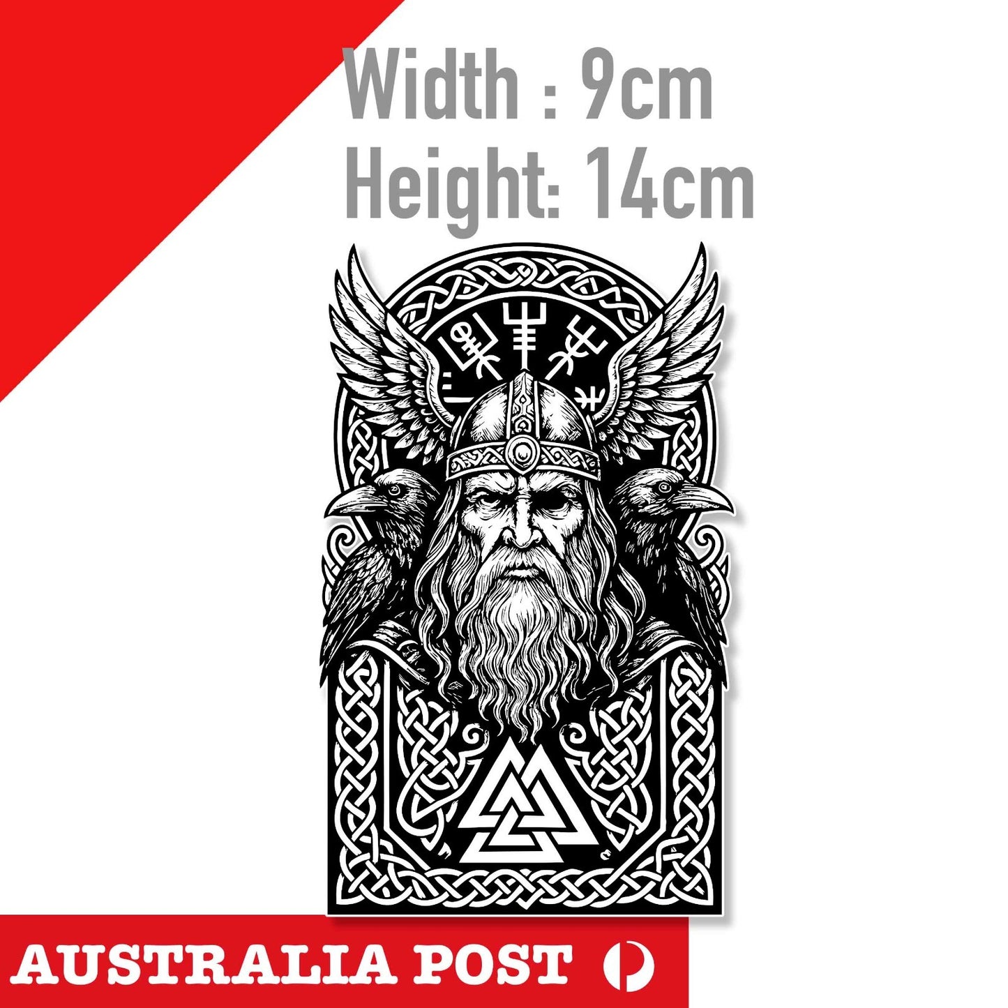ODIN KING, Viking King Warrior ,mythology badge Vinyl Sticker Sticker