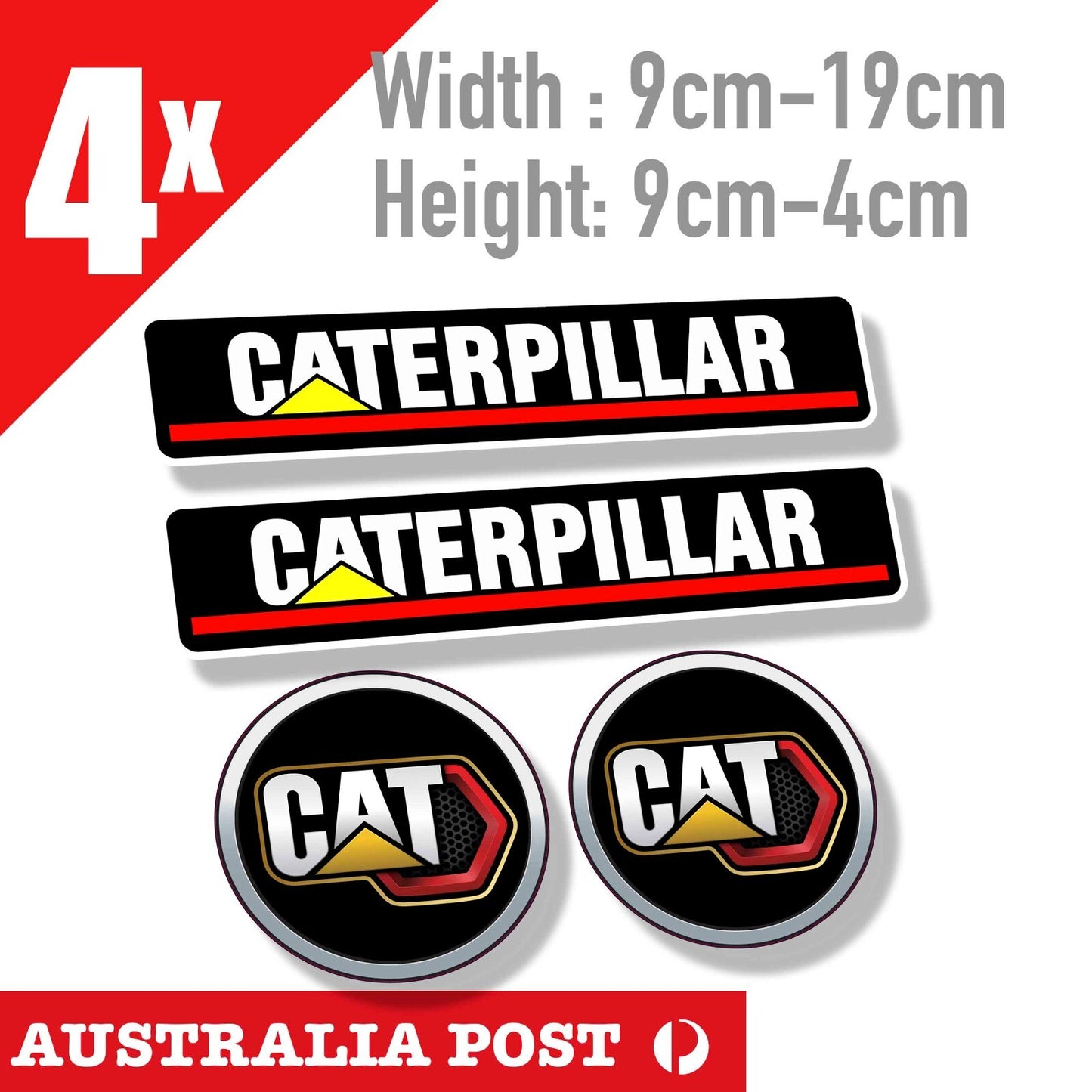 CATERPILLAR Logo Banner Decal  x4 Sticker
