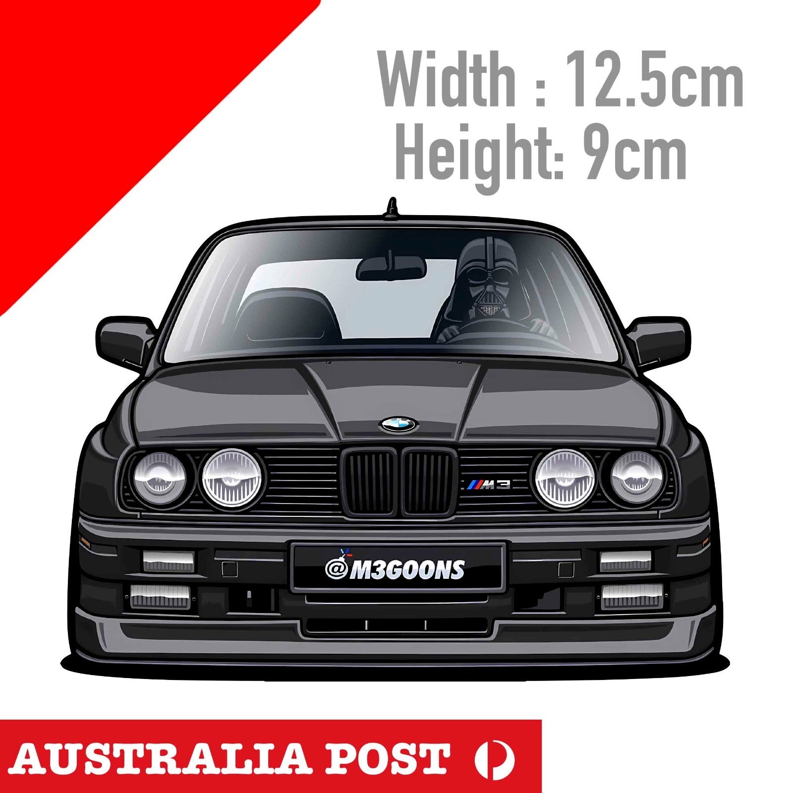 Black BMW E30 M3 Performance Dark Vader  Sticker