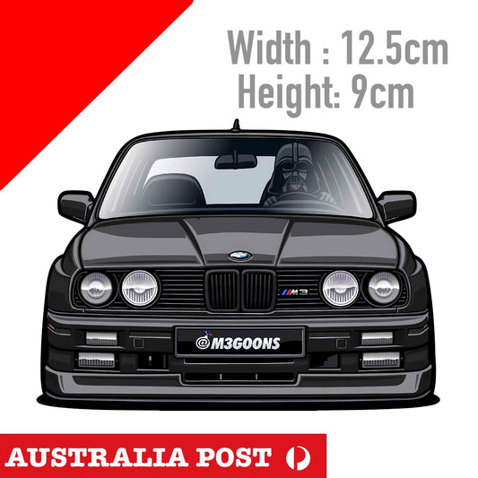 Black BMW E30 M3 Performance Dark Vader  Sticker