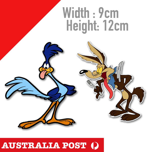 Road Runner Wile E. Coyote and Beep Beep ACME Cartoon Stickers