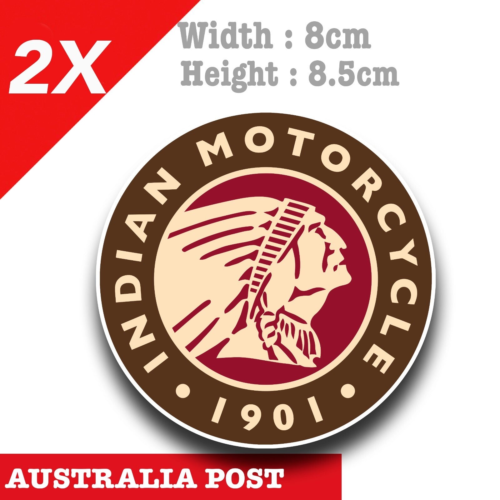 Indian Logo Motorcycle Round badge, Fuel Tank Decal Stickers