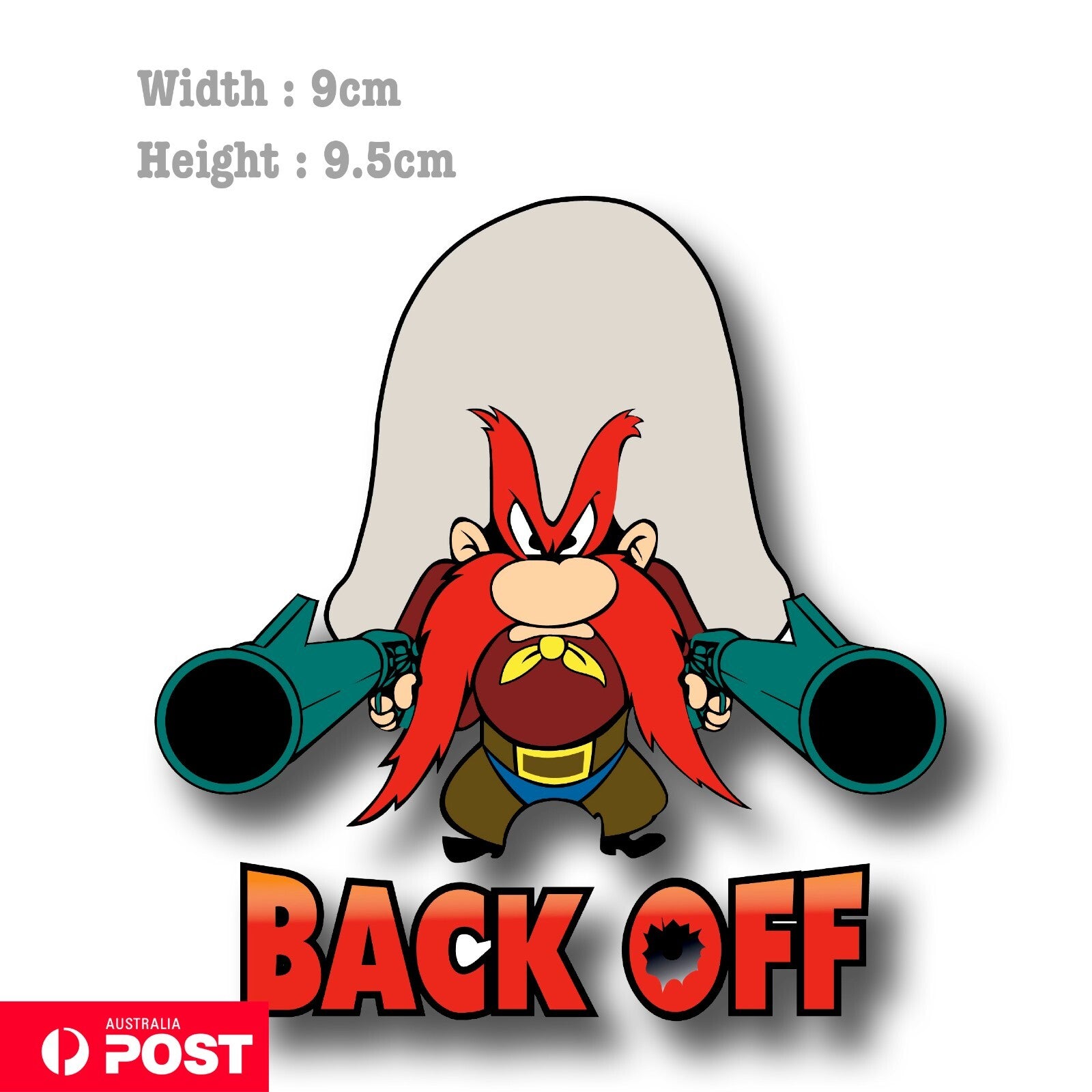Yosemite Sam Back OFF  Funny Looney Tune cowboy Decal Sticker