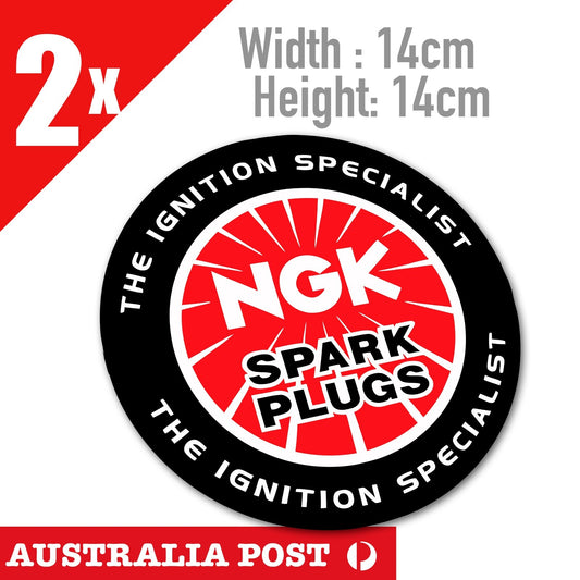 NGK The Ignition Specialist, Performance Spark Plugs Logo x2 Stickers