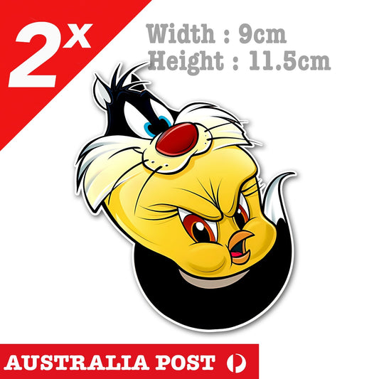 Tweety  and Sylvester the Back Cat Funny  Laptop , Car  Decal Stickers