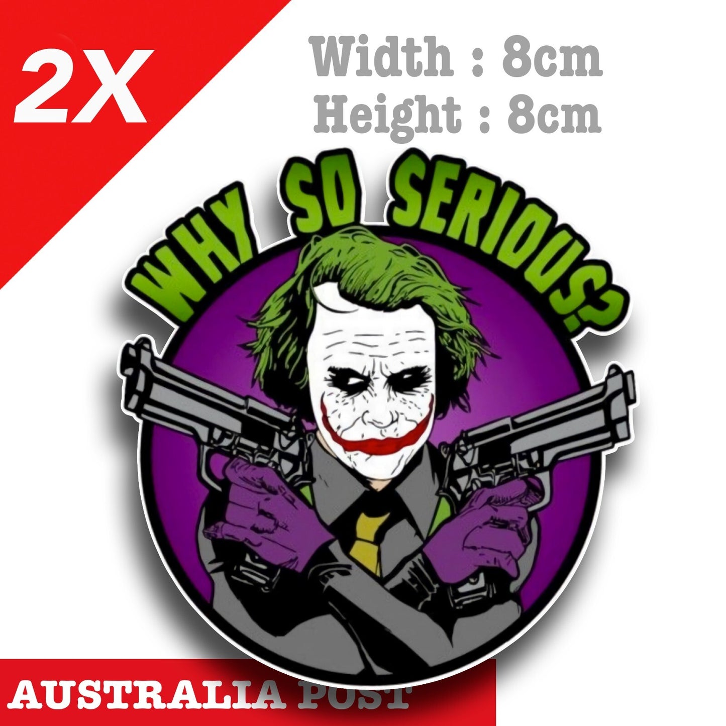 DC Joker, Why So Serious , Harley Quinn , Joker DC Comic Character Sticker