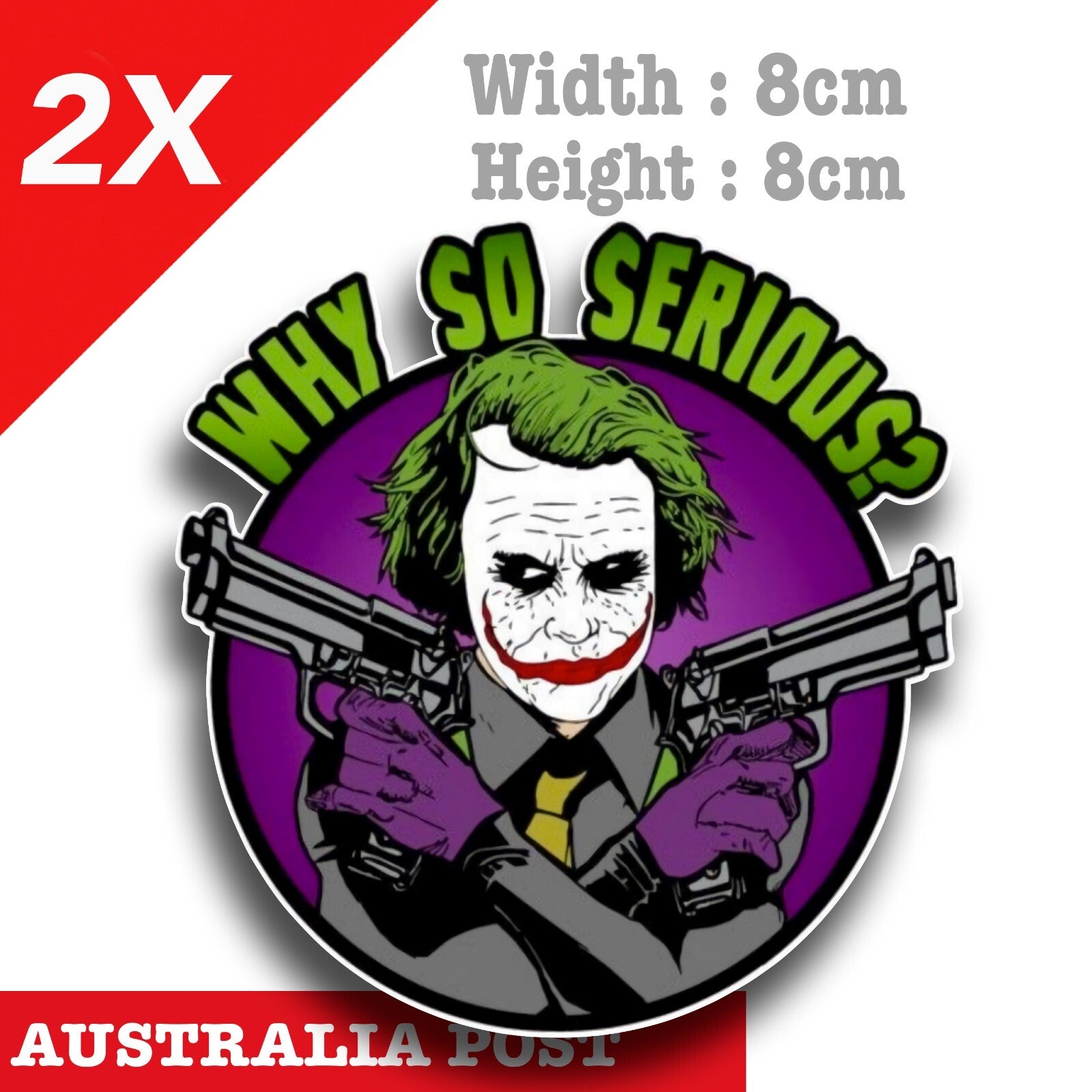 DC Joker, Why So Serious , Harley Quinn , Joker DC Comic Character Sticker