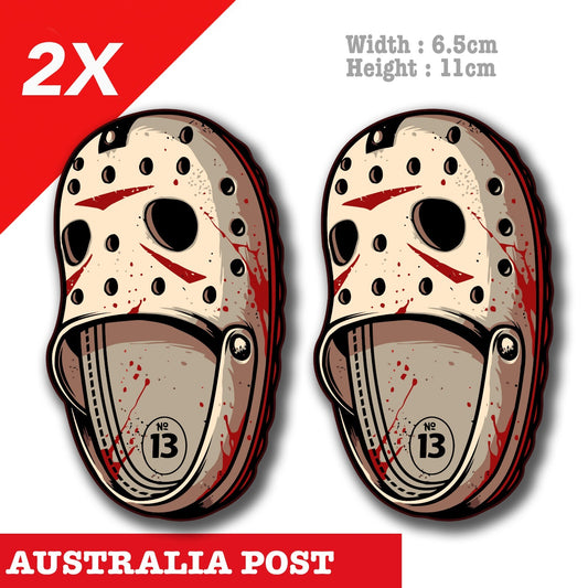 Jason Friday the 13th - Croc Slippers Funny  Laptop , Car  Decal Stickers