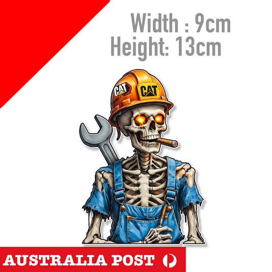 Caterpillar Diesel Power  SKULL Worker Helmet , Caterpillar Logo Sticker