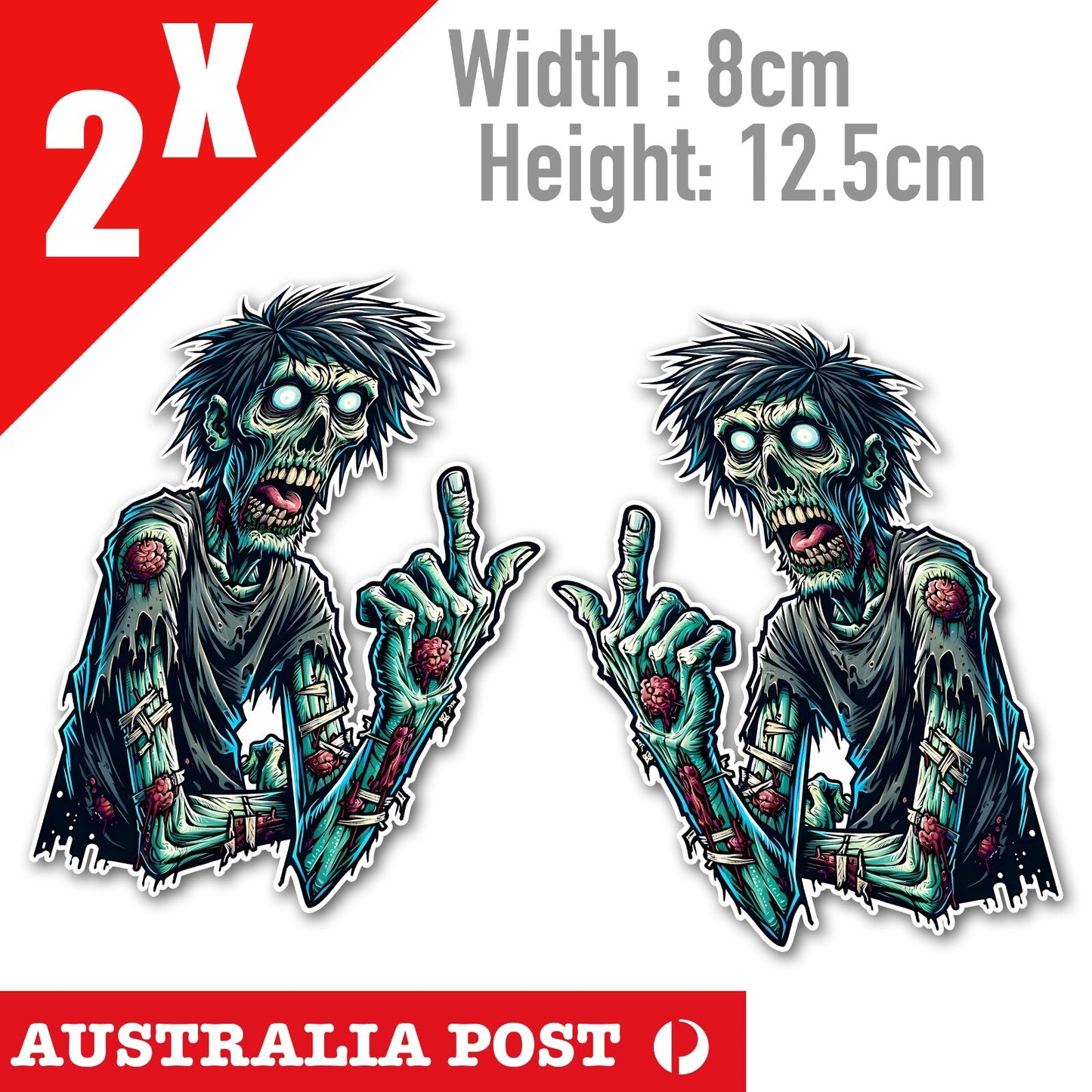 ZOMBIE Middle Finger, Rude Zombie Funny Zombie Stickers