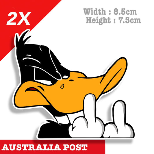 Daffy Duck Middle Finger Funny Cartoon Character  Stickers