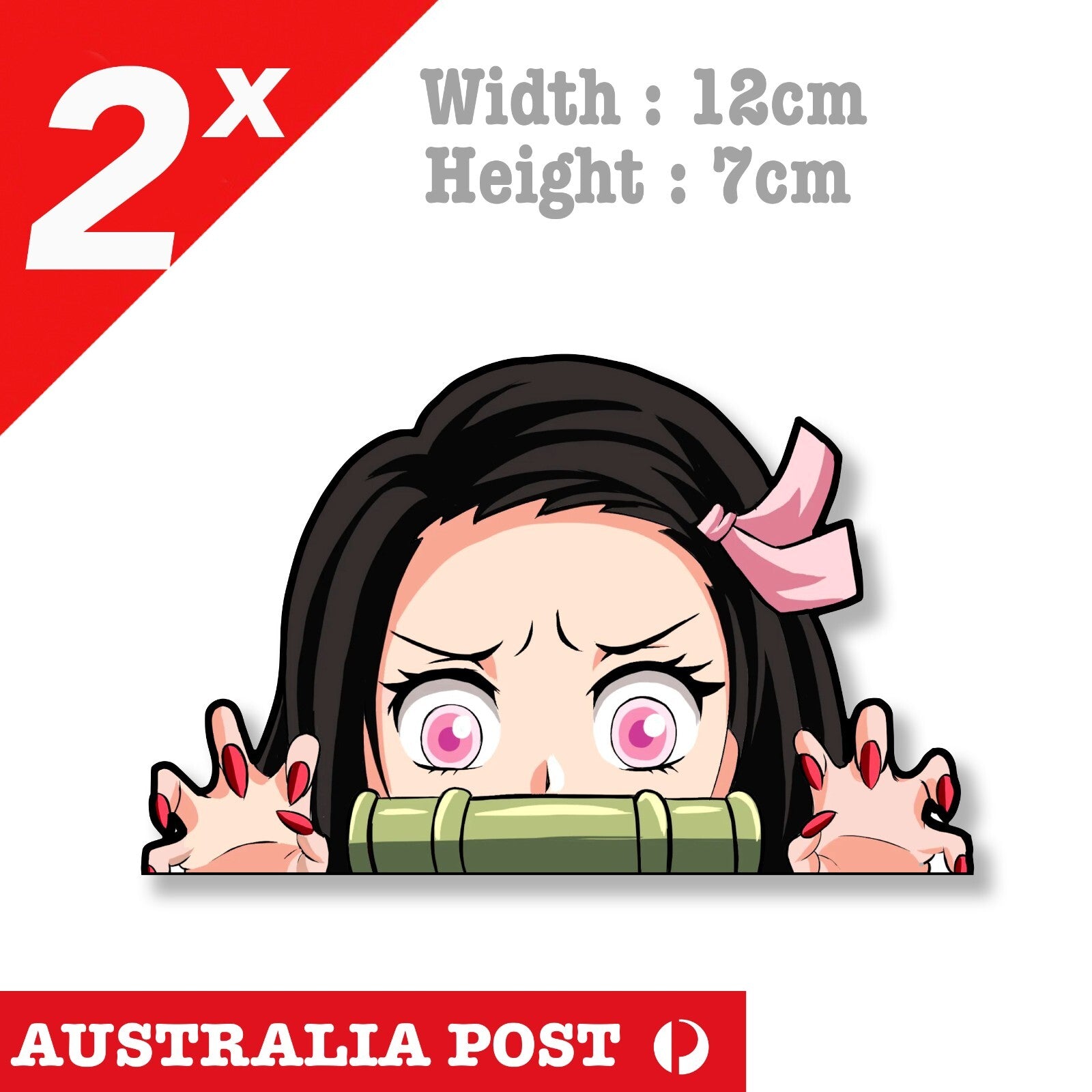 Nezuko Kamado Demon Slayer Peeking Cute Anime JDM Laptop , Car  Decal Sticker 