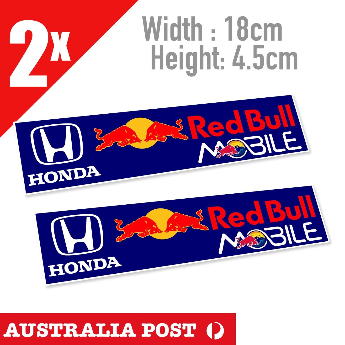 HONDA , MOBILE Red Bull Racing, MOBILE , HONDA Logo Stickers