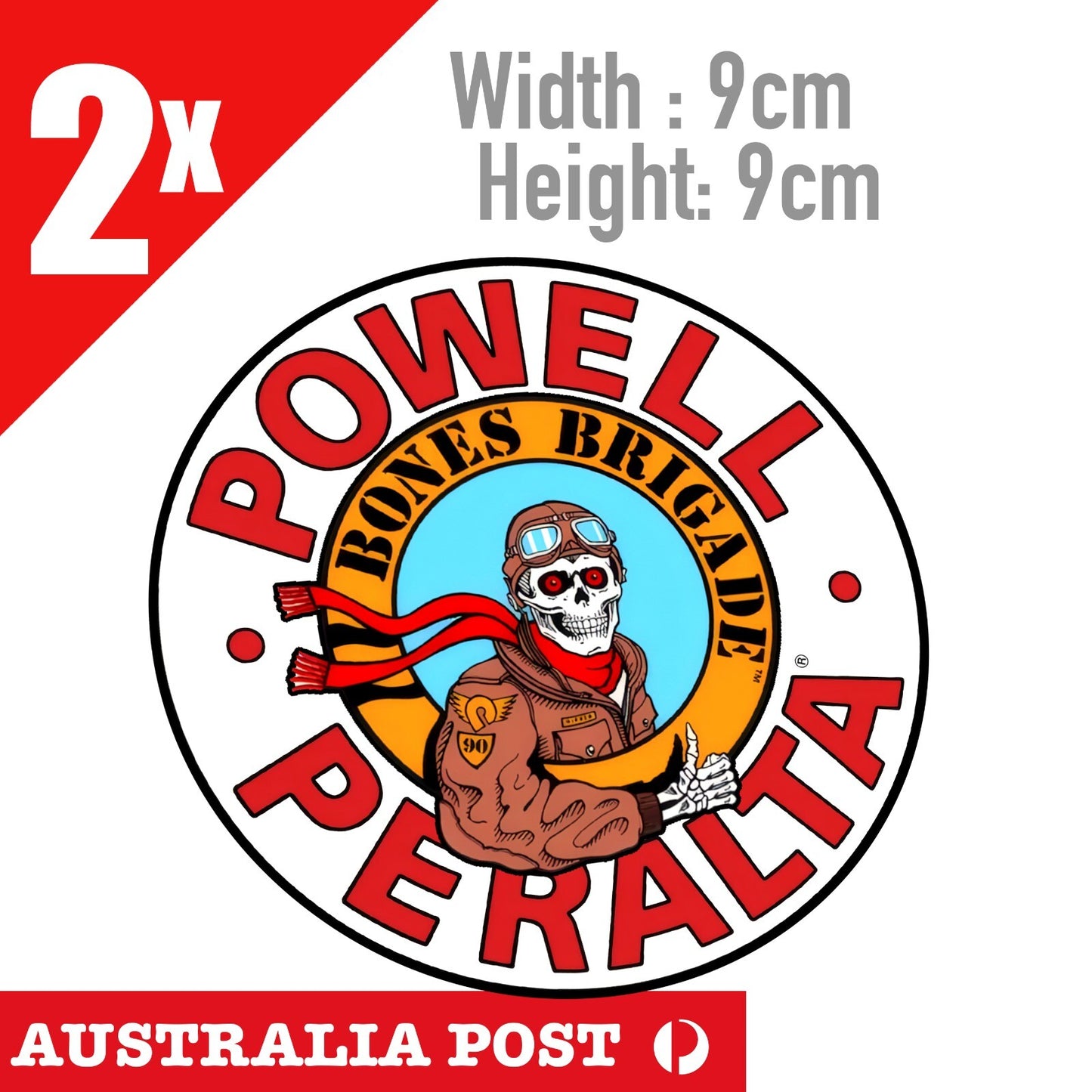 POWELL PERALTA RIPPER Skull  - Skateboarding Skull Stickers