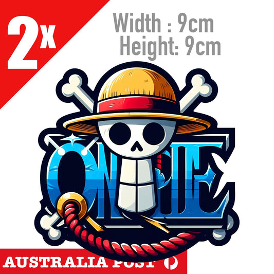 One Piece Monkey D. Luffy , Pirate King Logo, Straw Hat Pirate Anime  Sticker