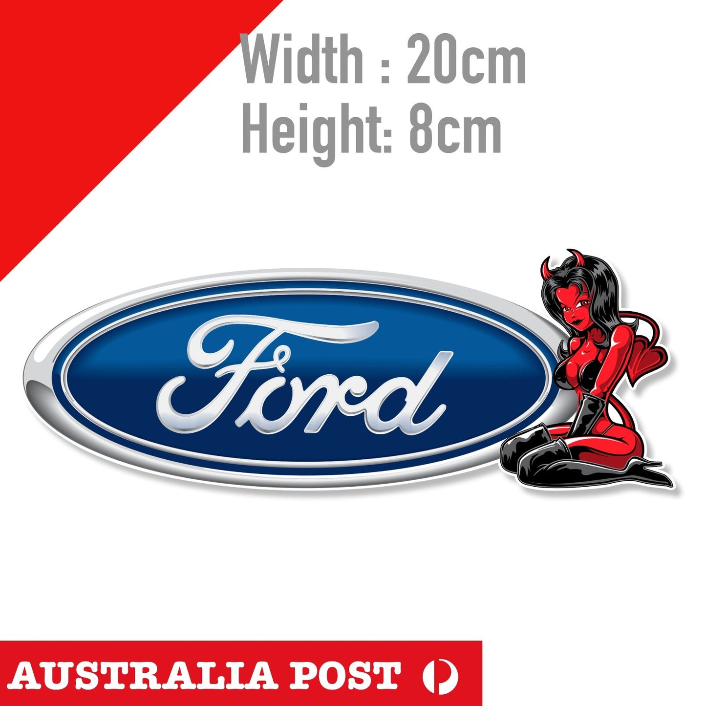 Sexy Pin Up Girl Ford Sexy Red Devil Logo RED DEVIL Girl  Sticker