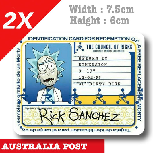 Rick & Morty  SANCHEZ Identification Card , Funny ID card  Sticker