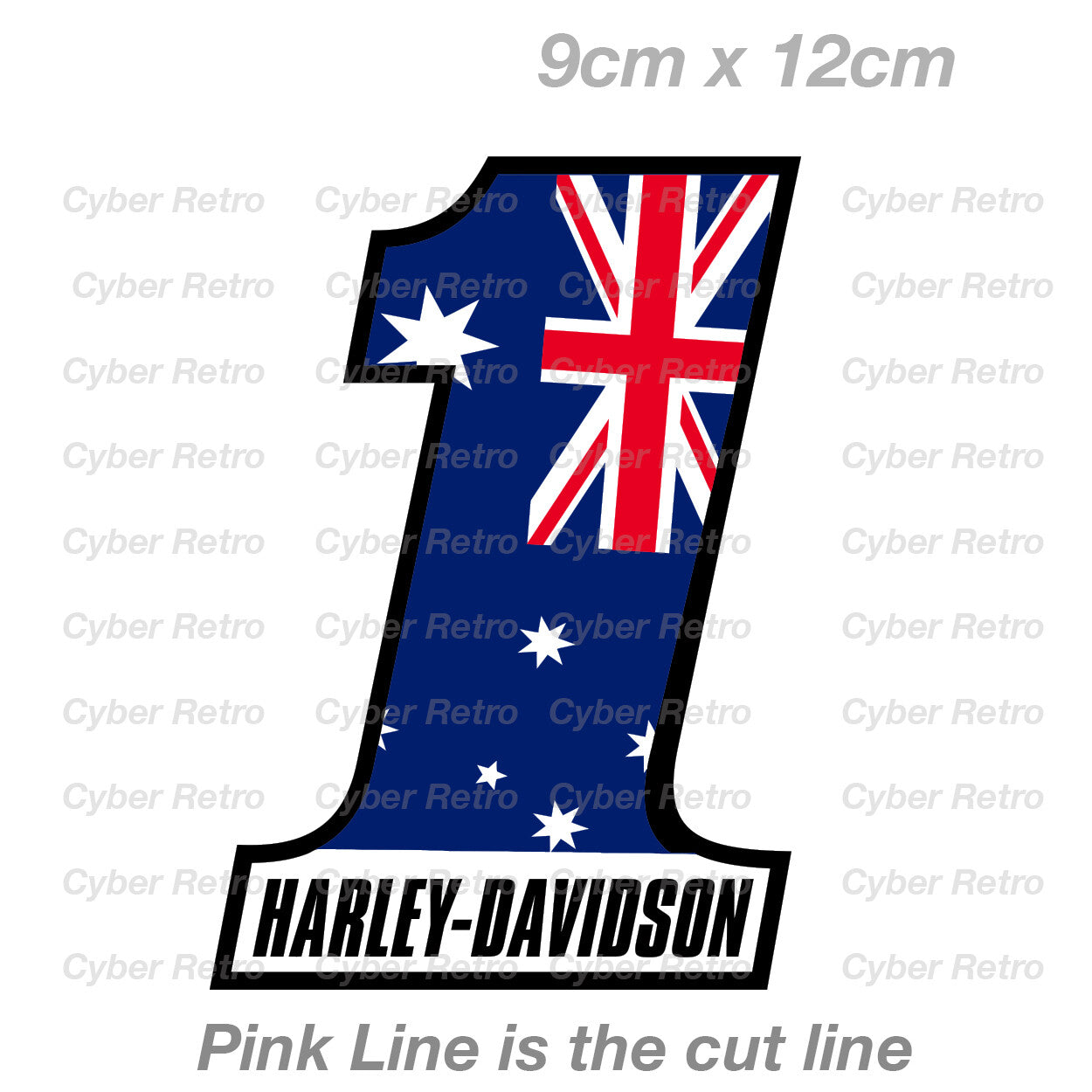 Harley-Davidson 1  Australian Flag Helmet Motorcycle  Logo Sticker