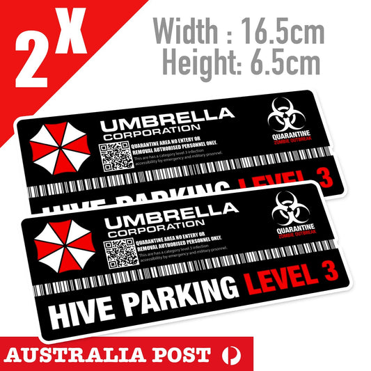 Umbrella Corporation INFECTED Resident Evil Parking Decal Stickers
