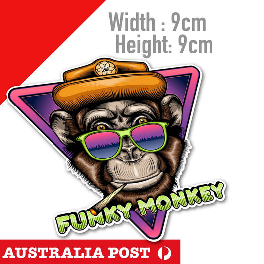 Funky Monkey Funny   Laptop , Car  Decal Sticker 