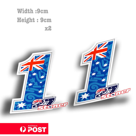 Aussie star Casey Stoner 27 Number 1 Helmet, Motorcycle, MotoGP  Decal Sticker